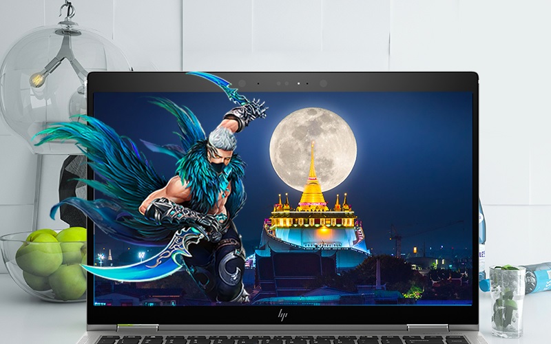 Màn hình chiếc laptop HP có độ phân giải Full HD 